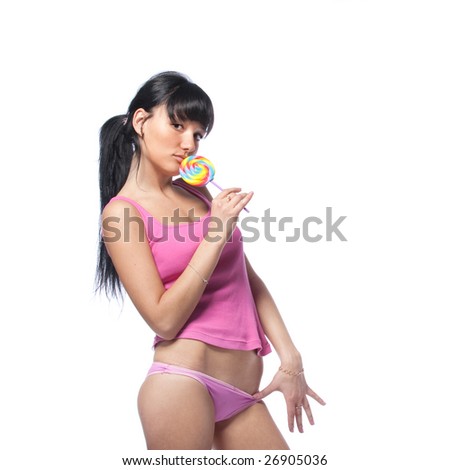 Sexy Poses on Stock Photo Young And Sexy Woman Posing In Pink Underwear With