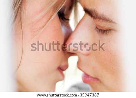 Beautiful couple kissing