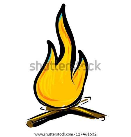 Bonfire Simple Hand Drawing Sketch Vector Illustration - 127461632