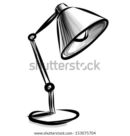 Adjustable Table Lamp. Sketch Vector Illustration - 153075704