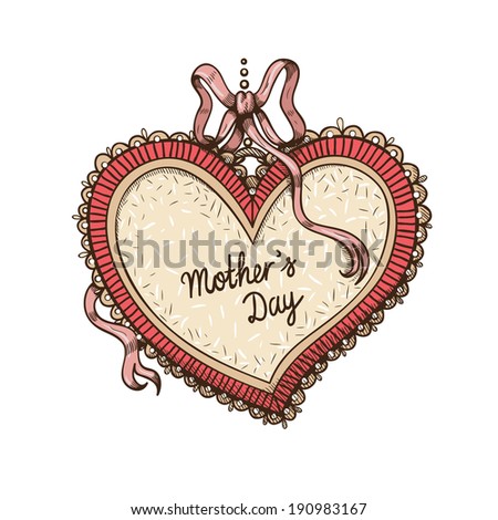Frame with text for Mother\'s day. Isolated sketch vector element for holiday design.