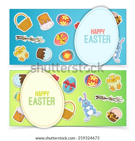Easter banners. Holiday backdrop for card design. Eps 10 vector illustration.