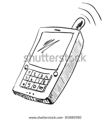 cartoon old phone