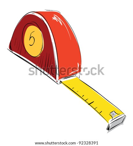 Tape Measure Meter Icon Sketch Style Stock Vector Illustration 92328391