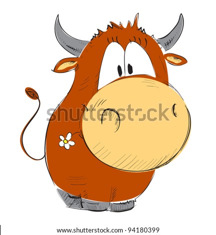 Funny Brown Cow