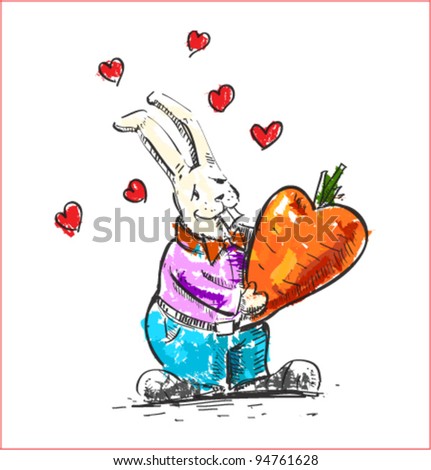 Bunny Holding Carrot