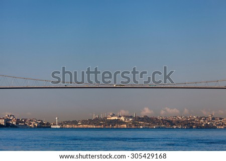 Bosphorus Bridge and old peninsula