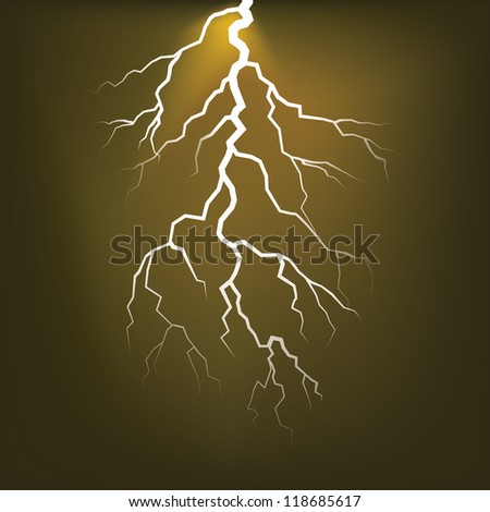 Lighting flash on the dark sky - illustration