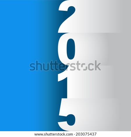 new year 2015 tittle paper cuts on a blue background illustration new year 2015 tittle paper cuts on a blue background illustration