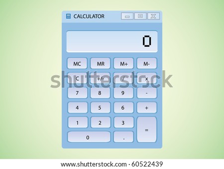 desktop wallpaper vector. stock vector : Software calculator on desktop wallpaper - illustration