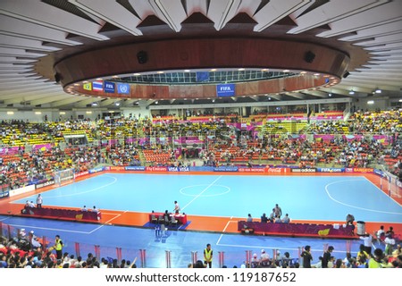 BANGKOK, THAILAND - NOV 16:A general view prior of Indoor Stadium Huamark before FIFA Futsal World Cup, between Brazil and Colombia at Indoor Stadium Huamark on November 16, 2012 in Bangkok, Thailand.