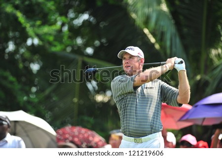 CHONBURI, THAILAND - DECEMBER 8 :  Unidentified Athlete in action at the Golf Championship Thailand tournament, Asia vs Europe at Amata Spring December 8, 2012 in Bangkok, Thailand.