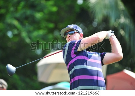 CHONBURI, THAILAND - DECEMBER 8 :  Unidentified Athlete in action at the Golf Championship Thailand tournament, Asia vs Europe at Amata Spring December 8, 2012 in Bangkok, Thailand.
