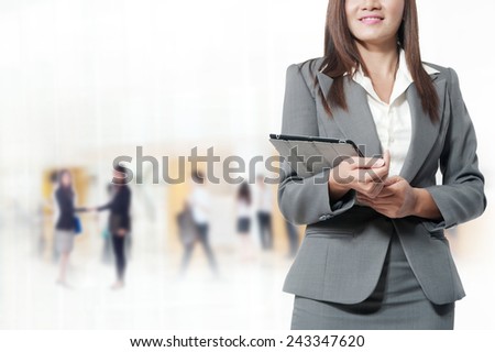 Portrait of young asia business woman in her office.Mixed Asian / Caucasian businesswoman.