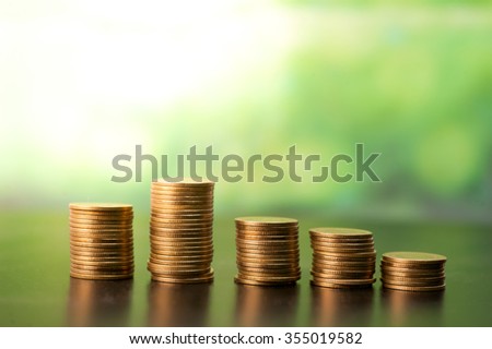 Concept of money tree growing from money,Saving money concept