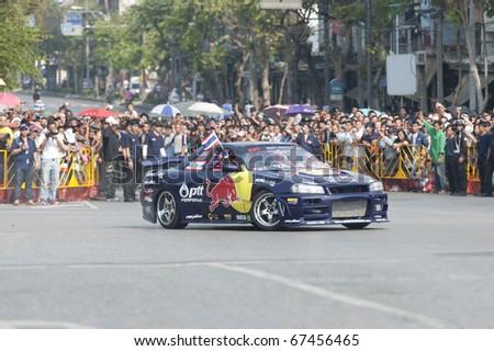 BANGKOK,THAILAND - DECEMBER 18: Red Bull Racing Show Formula 1  ,Street of Kings, Ratchadamnoen Red Bull Bangkok 2010 ,December 18, 2010 in Bangkok,Thailand