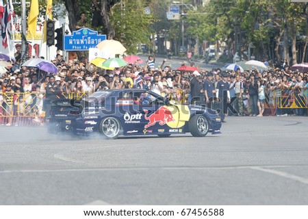 BANGKOK,THAILAND - DECEMBER 18: Red Bull Racing Show Formula 1  ,Street of Kings, Ratchadamnoen Red Bull Bangkok 2010 ,December 18, 2010 in Bangkok,Thailand