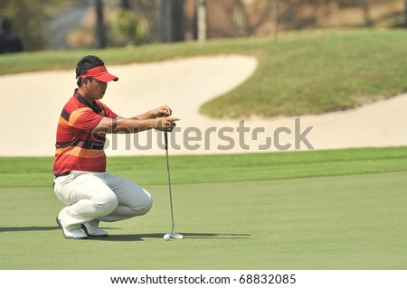 HUA HIN, THAILAND - JANUARY 9::Shunsuke Sonoda action in The Royal Trophy Tournament at Black Mountain Golf Club Hua Hin Thailand on January 9, 2011.
