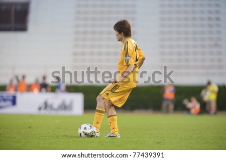 BANGKOK - MAY 17: K.Takizawa in action during Thailand-Japan Stars Charity Match between Stars Thailand (B) vs Stars Japan (Y) on May 17, 2011 at Supachalasia Stadium Bangkok,Thailand.