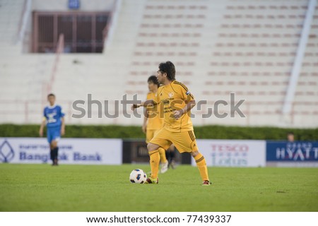 BANGKOK - MAY 17: H.Saruta in action during Thailand-Japan Stars Charity Match between Stars Thailand (B) vs Stars Japan (Y) on May 17, 2011 at Supachalasia Stadium Bangkok,Thailand.