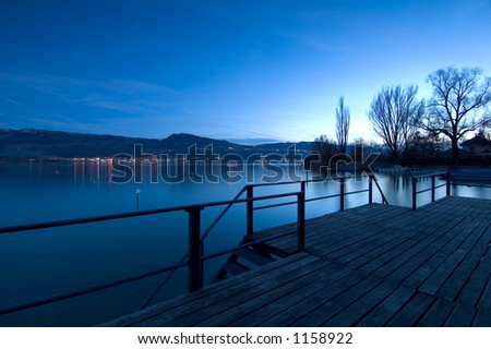 Evening mood at lake Zurich