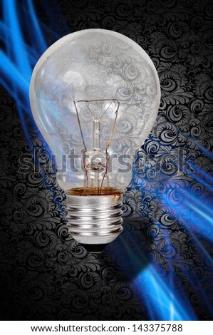 first plane of incandescent bulb with blue reflections