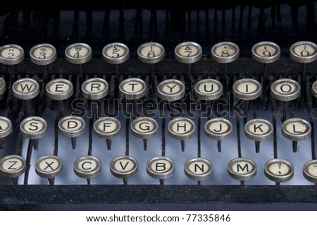 first plane of keys of old typewriter