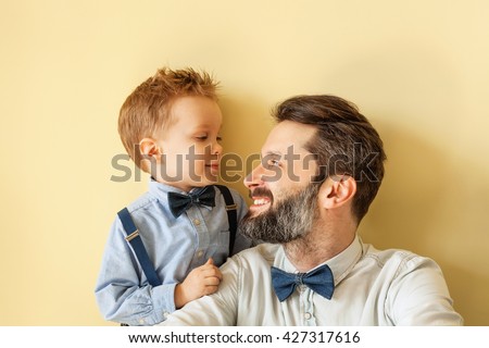 Happy father with son