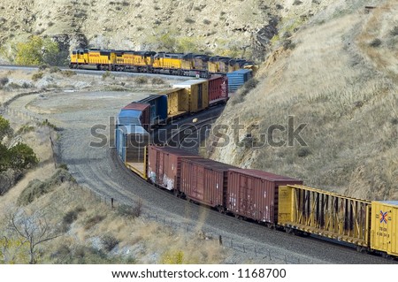 Mountain Freight Train Near Keene, California Ã‚â‚¬â€ Horizontal ...