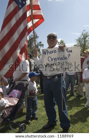 Immigrant rights rally and march, April 10, 2006, Bakersfield, California