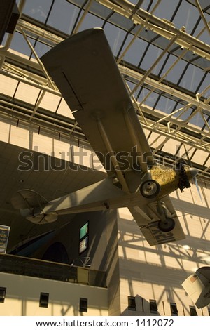 The Spirit of St Louis, Charles Lindbergh\'s Ryan monoplane set a solo trans-Atlantic record in the 1920\'s, now on display at the National Air and Space Museum, Smithsonian Institution, Washington, DC
