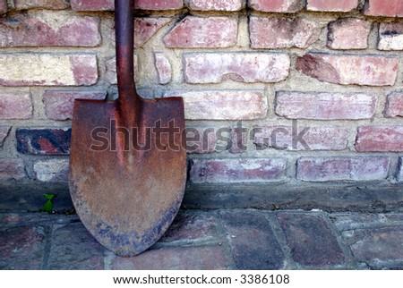 Rusted spade is still a useful digging tool