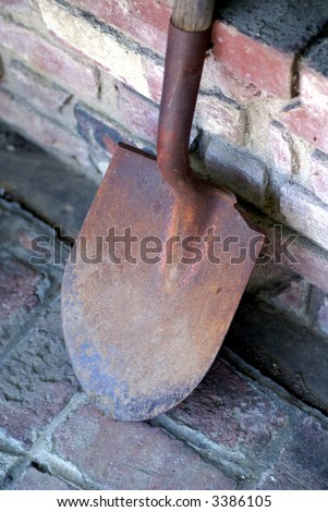 Rusted spade is still a useful digging tool