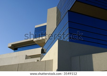 Modern architecture featuring spare lines and sharp angles