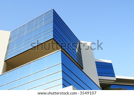 Modern architecture featuring spare lines and sharp angles