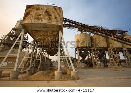 A rock crushing and concrete batch plant has been abandoned