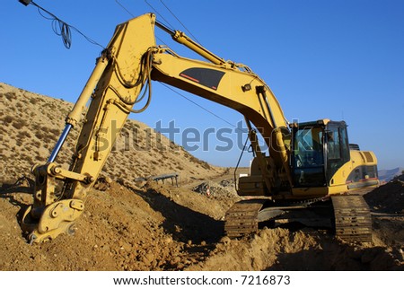 Articulated boom of construction equipment used for digging trench