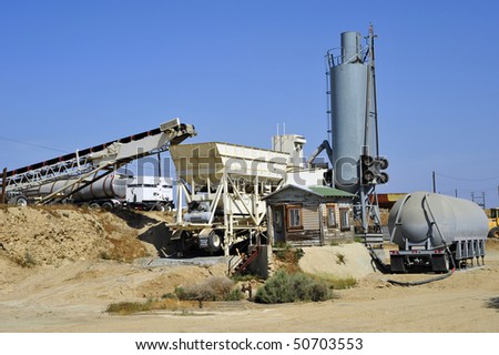 A temporary batch plant  to supply concrete to construction project