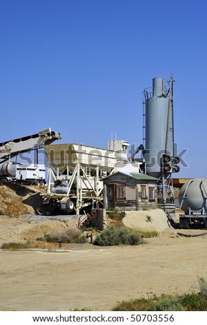 A temporary batch plant  to supply concrete to construction project