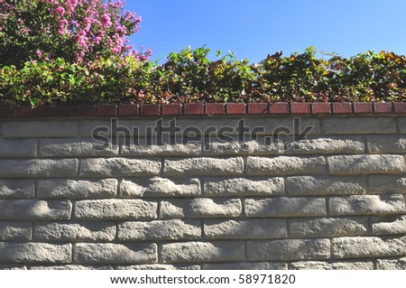 Blue Sky Brick Background