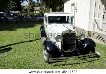 BAKERSFIELD, CA - SEP 18: The Kern County Museum Auto Show features classic automobiles, among them this pristine 1930 Ford Model A, displayed on September 18, 2011, in Bakersfield, California.