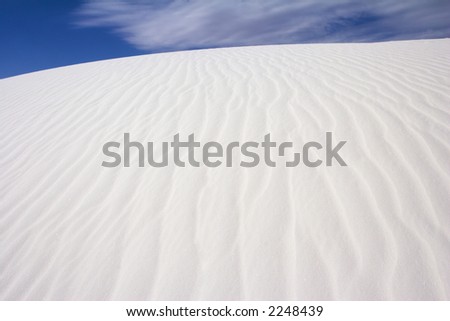 A white sand dune in the White Sands National Monument, New Mexico, USA.