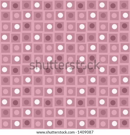 Pink and White Polka Dots with Squares Textured Background