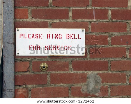 please ring bell for service sign