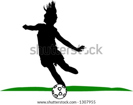 girl kicking soccerball