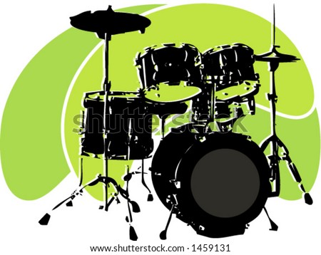 drum set clipart. stock vector : drum set