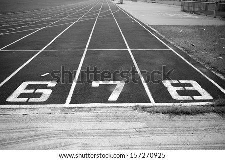athletic track black and white