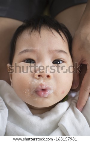 Asians eat babies mouth mess forced to eat.