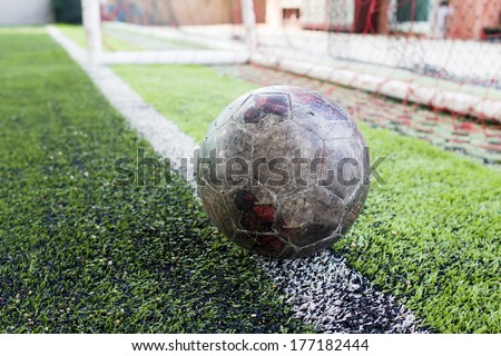 Artificial grass soccer pitch