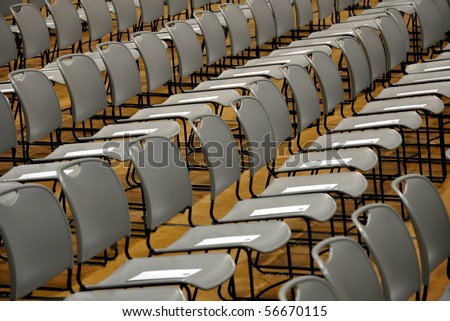 College Graduation. Empty Chairs.